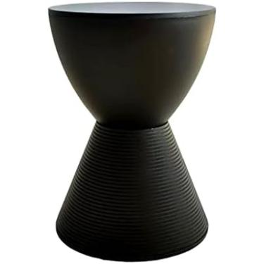 Imagem de Banqueta de vestir com armazenamento Banqueta redonda de plástico para chuveiro de banheiro Banqueta de maquiagem forte e durável para sala de estar, quarto, casa, 30 x 42 cm, preta