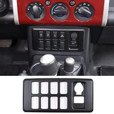 Imagem de Fgtagtal Capa de moldura de decoração de painel de botão de console central para Toyota FJ Cruiser 2007-2021, capa de acabamento do painel do interruptor de ar condicionado do console do carro, 1 peça, preto fosco