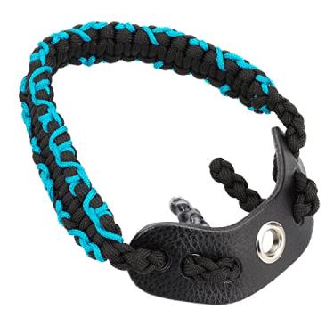 Imagem de SUNYA Alça de pulso com arco e flecha, alça de paracord 550 confortável na mão. Pala de couro de flor integral 100%, várias cores camufladas. Ajuste estabilizador de arco composto e recurvo. (Miragem-C1)