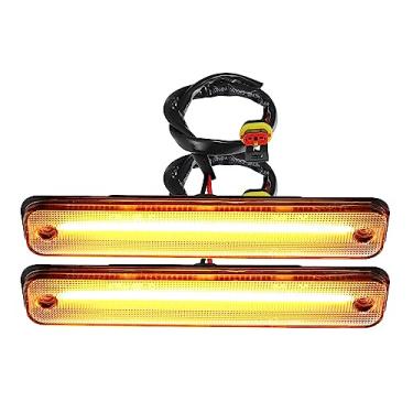 Imagem de A ABSOPRO Luz de Marcador Lateral LED 25952319 Luzes de Direção Frontal Lâmpadas Laterais para Hummer H2 2003-2009 Lente Transparente Âmbar Luz LED 1 Par