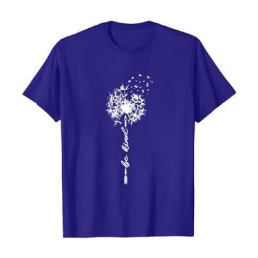 Imagem de Camisetas femininas fofas gola redonda girassol flores silvestres estampa casual camiseta feminina justa, Azul escuro, GG