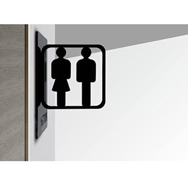 Imagem de Restroom Signs - Double-Sided Corridor Sign, 20x25cm/15x20cm 3D Stereo WC Indication Restroom Bathroom Business Restaurant Sign Wall Shop Decor (Color : Restroom 20x25cm)