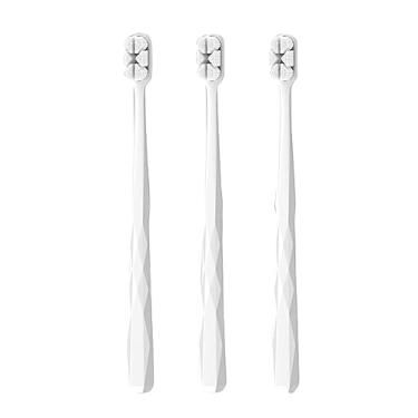 Imagem de RYZGOJV Escovas de dentes premium embaladas individualmente, cerdas de nylon macias multicoloridas, escovas de limpeza para dentes sensíveis e gengivas recuadas, 3 peças-B17