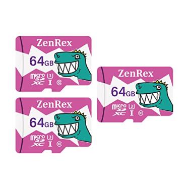 Imagem de ZenRex Pacote de 64 GB de 1, cartão de memória Micro SDXC de alta velocidade 4K UHD Full HD C10 U3 A1 para câmera, tablet, smartphone com adaptador