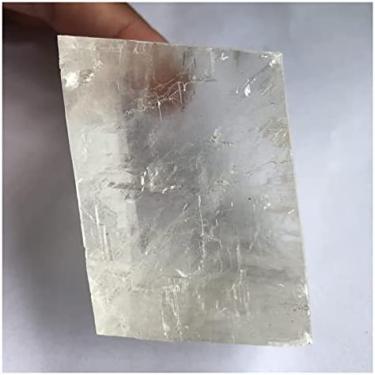 Imagem de Crystal Rocks 100g de gesso selenita natural, primeiro cristal áspero ardósia, translúcido.pedra áspera branca transparente. Pedra natural