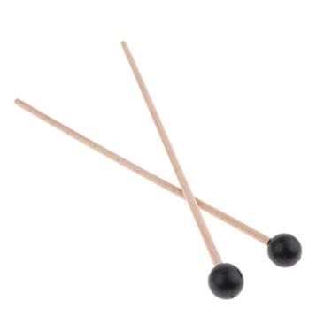 Imagem de 1 par de baquetas de marimba de marimba ferramentas vibrantes de percussão para crianças, marretas de xilofone de cabeça de madeira, 36 cm de comprimento