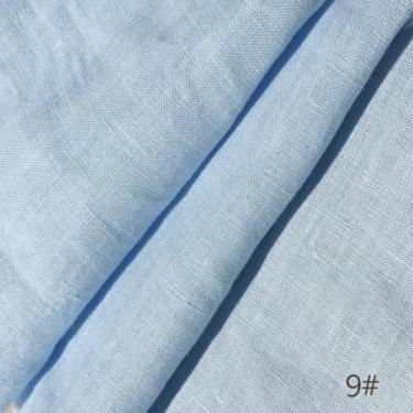 Imagem de Toalha de mesa de linho puro, tecido natural para cozinha, sala de jantar, festa, feriado, decoração, cor sólida, céu azul, diâmetro 180 cm