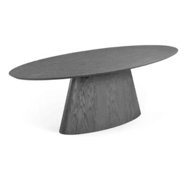 Imagem de Mesa De Jantar Cone Oval 160x90 Cm Base Madeira Ebano Tampo Ebano