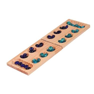 Imagem de Dynwave Jogo de tabuleiro de madeira multicolorido, contas para adolescentes, adultos, crianças, família, jogo de mesa dobrável, jogo de estratégia para