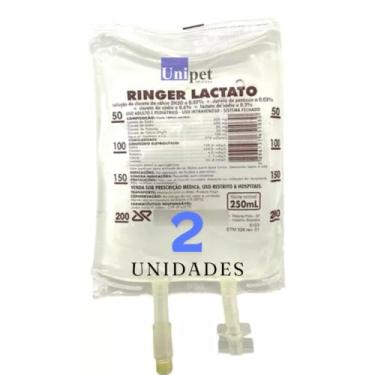 Imagem de Ringer Lactato 250 mL JP com 2 Unidades - Solução Estéril Isotônica - UNIPET