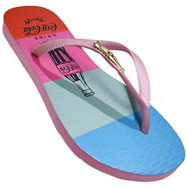 Imagem de Sandálias Coca-Cola, Bottle Stripe, Feminino, Rosa Claro/Rose 2, 36