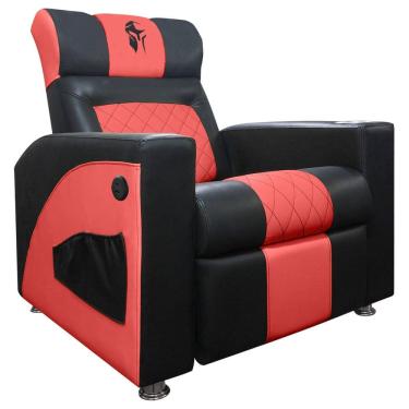 Imagem de Poltrona Gamer Sparta Reclinável com Carregador USB Preto/Vermelho SOFA STORE