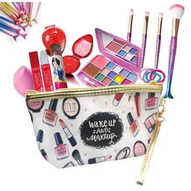 Imagem de Maquiagem Infantil, Kit, Paleta de Sombras, Pincel de maquiagem, Necessarie, Gloss Labial e Acessórios Maquiagem Para Crianças e Jovens, Presente para Meninas CN2