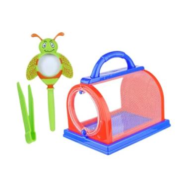 Imagem de TTETTZ Critter Observe Kit Lupa Critter Observe Box Equipamento de Exploração Suprimentos Kit Explorador Infantil para Crianças Meninos Meninas, vermelho e azul