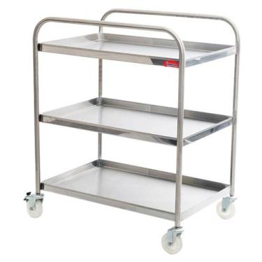 Imagem de Carrinho Para Transporte Imeca Em Aço Inox 430 C/ 3 Bandejas 52X80X90 
