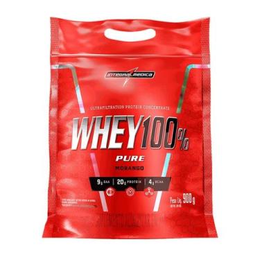 Imagem de Whey 100% pure integralmedica 900 gr, 900g, Morango