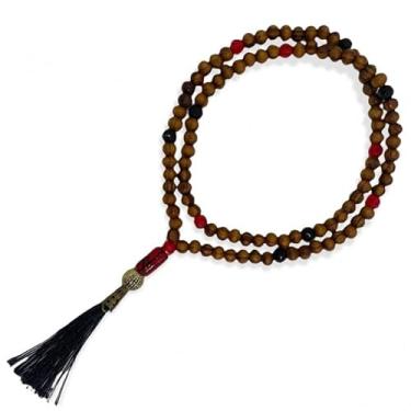 Imagem de Meta Atacado, Japamala dos Orixás de Madeira 108 Contas 8 mm-Escolha a Cor Cor:Pomba Gira Pompom Vermelho