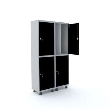 Imagem de Armário Guarda Volume Locker Roupeiro 4 Portas Aço 100cmx193cm - Pandi