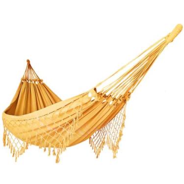 Imagem de Rede De Dormir Para Casal Balanço Reforçada Amarela - brianoredes