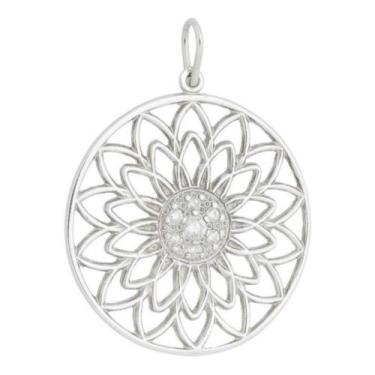 Imagem de Pingente Feminino De Prata 950 Mandala Zircônia Moderna - Florenzza Jó