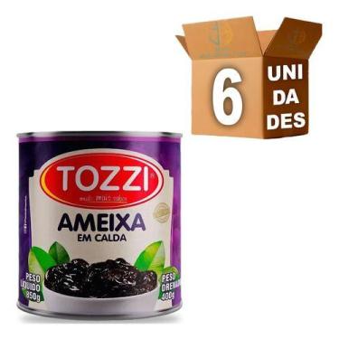 Imagem de Kit 6 Latas de Ameixa Em Calda Com Caroço Tozzi 850g