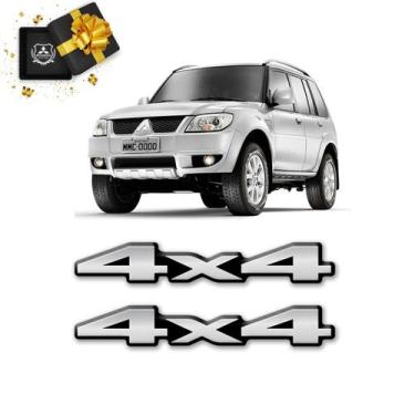 Imagem de Kit Par Adesivos 4x4 Mitsubishi Pajero Tr4 Resinado Cromado - SPORTINO