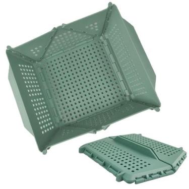 Imagem de Cesta Frutas Vegetais Verdura Dobravel Escoador Alimentos Organizador 