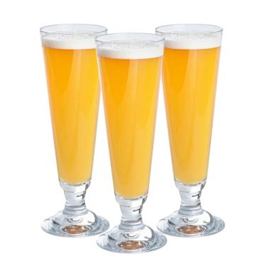 Imagem de Copos de cerveja Pilsner Bev Tek de 400 ml, 6 copos de cerveja resistentes - laváveis na louça, à prova de estilhaçamento, copos de cerveja de policarbonato transparente, para todos os tipos de