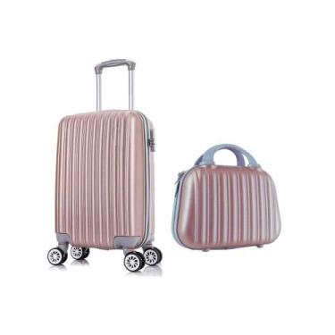 Imagem de Mala De Viagem Bordo 10Kg + Frasqueira Com Rodinhas 360 Abs - Blacklio