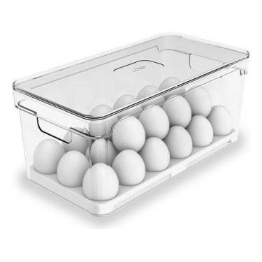 Imagem de Organizador Porta Ovos 36un Com Tampa Geladeira Cozinha Ou
