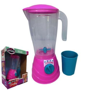 Imagem de Brinquedo Liquidificador Cozinha Infantil Faz De Conta Rosa Criança Pr