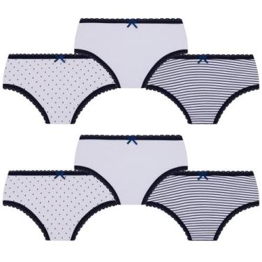 Imagem de Kit 6 Calcinha Lobinha Infantil Kids Lupo Algodão Estampada, M, Preto