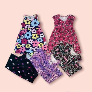 Imagem de Vestido infantil meninas verão kit com 2 - Vickju, Sortidos, 3 
