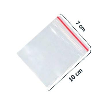 Imagem de Saco Saquinho  Plástico Fecho Zip Hermético 7x10 C/ 100 Unidades - F.S