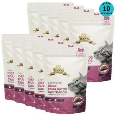 Imagem de Kit 10 Snacks Hana Healthy Life Castrated P/ Gatos Adultos- 60g