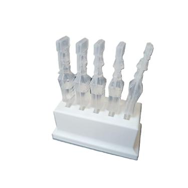 Imagem de Suporte e armazenamento para frascos de colírio descartáveis de uso único, comporta 5 frascos descartáveis de uso único por suporte - Znet3D (branco)