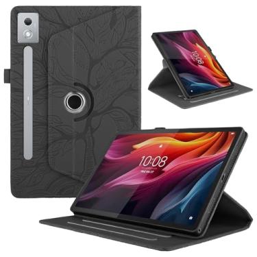 Imagem de TIPOYOROOS Capa giratória para Lenovo Tab P12 Pro 32.3 cm 2025 PU Leather Folio Folding Stand Cover - Preta