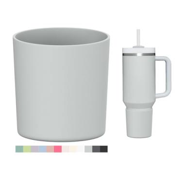 Imagem de WUQID Bota de silicone superior compatível com Stanley Quencher H2.0 1,134 g 850 g 590 ml e IceFlow Flip 850 g 590 ml, serve para o mesmo diâmetro 590 g - 1,134 g, tampa de manga inferior de garrafa