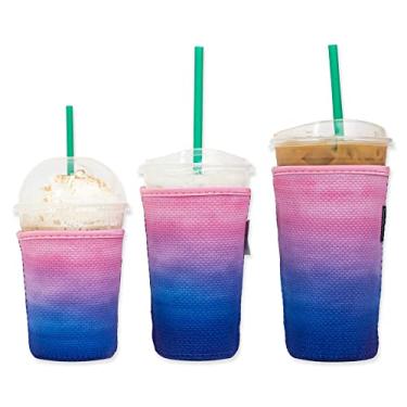 Imagem de Baxendale — Manga de café gelado para bebidas frias, pacote com 3 unidades, de neoprene para bebidas frias, reutilizável, compatível com Starbucks Dunkin