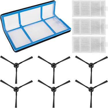 Imagem de BlueStars Kit de filtro de peças de reposição para aspirador robótico ILIFE V3 V3s V5 V5s V5s V5s Pro Robot Aspirador de pó - 1 filtro primário 3 filtro HEPA 6 escovas laterais - Pacote com 10