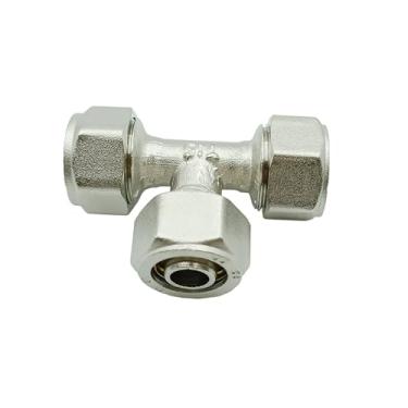 Imagem de Delixike Conexão de Tubulação de Ar Comprimido M8010, 1/2 Polegada, Níquel, NPT, Latão, Acessório para Compressor de Ar, MaxLINE Tee