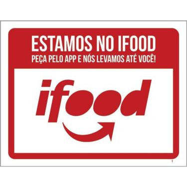 Imagem de Placa Restaurante Lanchonete Estamos No Ifood 36X46