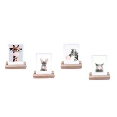 Imagem de Kit 4 Porta Retrato Foto Decoração Animais Divertidos - Charme Decorar