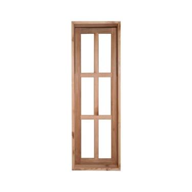 Imagem de Janela Vitrô Capelinha Pivotante de Madeira 80x30x7 Modelo Quadriculad