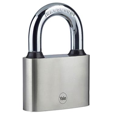 Imagem de Yale - Cadeado de disco de ferro Y112/70/137/1 de 70 mm - banhado a níquel - manilha de aço endurecido - extrema resistência à corrosão para uso externo