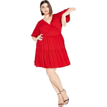 Imagem de City Chic Vestido feminino Citychic Plus Size Nikola, Tango Red, 52