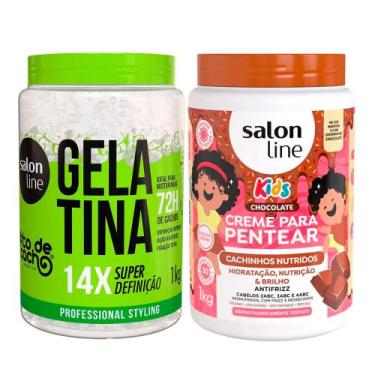 Imagem de Kit Gelatina Salon Line todecacho Super Definição 1Kg E Creme Para Pen