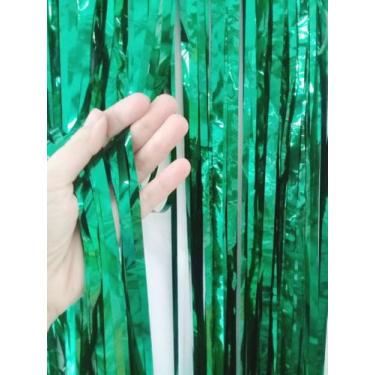 Imagem de Cortina metalizada verde - Ponto das festas 