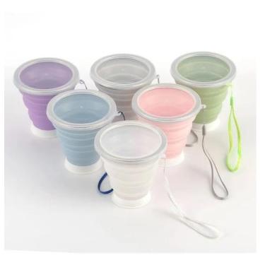 Imagem de Kit 30 Copo Silicone Dobrável Reutilizável Ecológico 320ml - OEM,  Cin