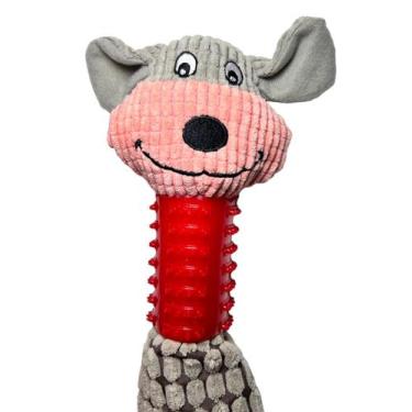 Imagem de Brinquedo pelucia pet cachorro com mordedor pescoço apito - AC IMPORTS
